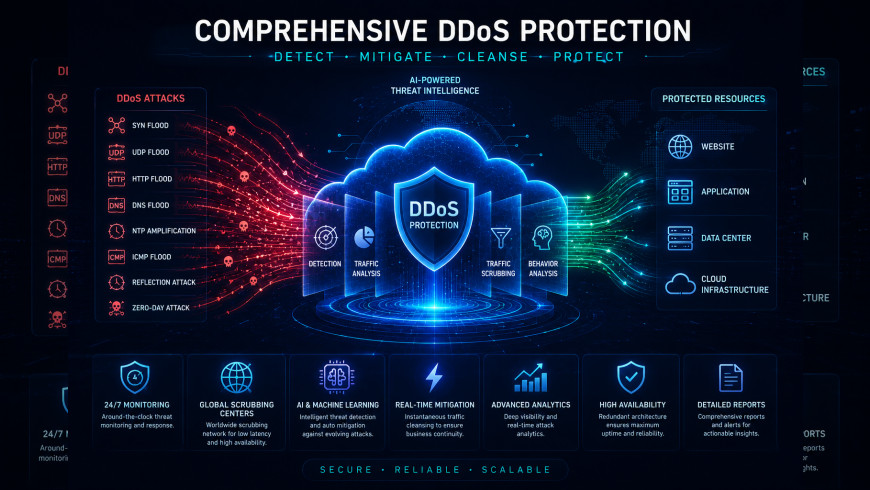 総合的な DDoS トラフィック洗浄と防衛